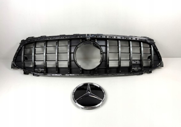 Dac ATRAPA GRILL PANAMERICANA GT PANAMERICA MERCEDES W118 118 LIFT CZARNY CHROM NOWY MODEL KAMERA 2023-2026 118-GTR3 MERCEDES CLA W118 LIFT 2023+ AMG РЕШІТКА ПЕРЕДНЬОЇ РАДІАТОРНОЇ РІШІТКИ GT PANAMERICANA З РАХУНКОМ
