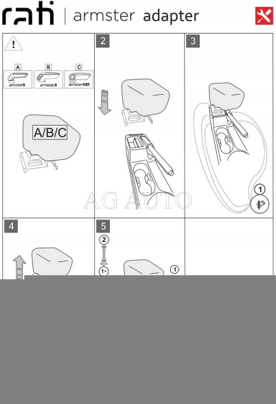 Rati 88.V01574A Підлокітник armster 3, vw touran, 2003-2015 р.В