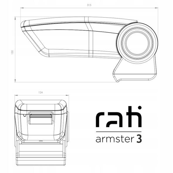 Rati 88.V01574A Підлокітник armster 3, vw touran, 2003-2015 р.В