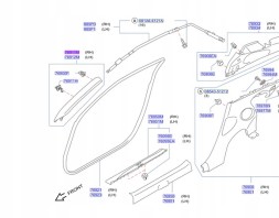 Nissan OE 769111ET0A НОВА ОРИГІНАЛЬНА ОББИВКА СТІЙКИ A NISSAN 370 Z, ПРАВА СТОРОНА