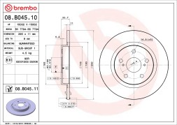 08 B045 10 BREMBO Диск гальмівний
