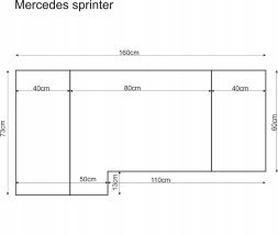 Golden Group 5904533624496 Матрац туристичний в автомобіль MERCEDES SPRINTER кемпер ПІНКА ТВЕРДА 160x73x8