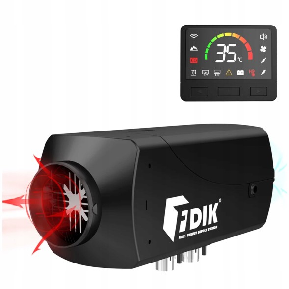 Китай Ogrzewanie postojowe 2kW 24V EK0016_12 Опалення Стоянкове Масляне 2кВт 24В Дизельний обігрівач ЖК Повітродувка +пілот