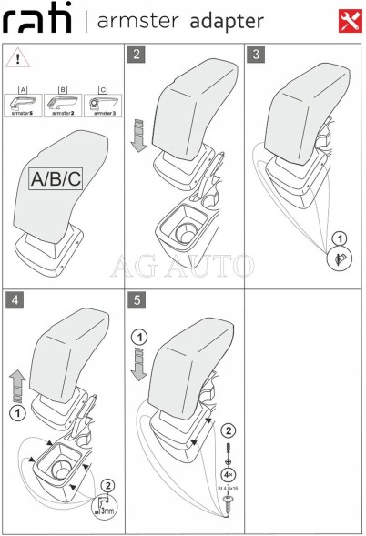 Rati V05299A Підлокітник Armster 3, Nissan Micra K14, 2017-, тканина