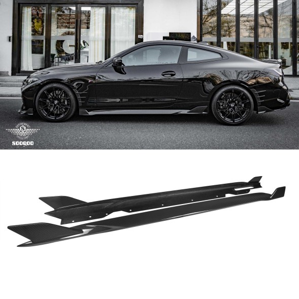 Китай SQ-T-210 Карбонові накладки на пороги для BMW G22/G23 (2020-ПОТ.) у стилі SOOQOO