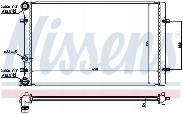Nissens 652011 Радіатор, система охолодження двигуна nissens 652011