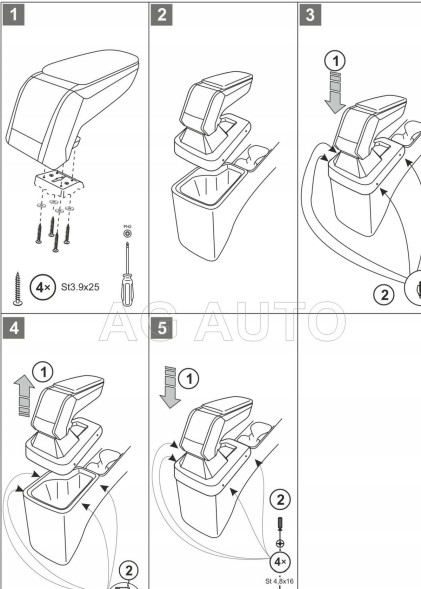 Rati C05491A Підлокітник RATI Стандарт тканина, Hyundai i30, 2017- ,