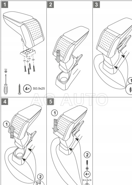 Armster V00796C СТАНДАРТНИЙ підлокітник Citroen C1, 2014-2021 рр