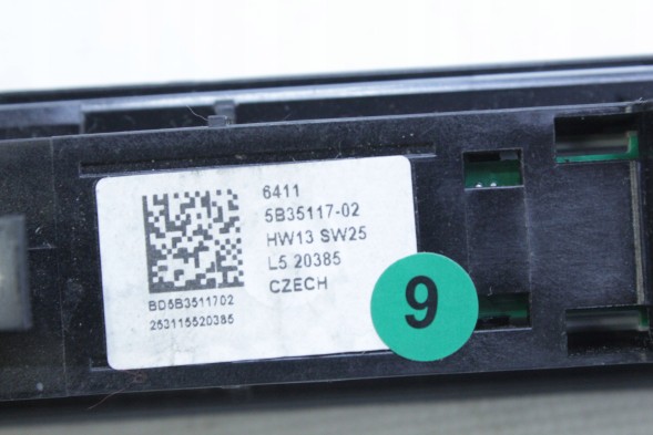BMW OE 5B35117 61315B35117 #9 СЕНСОРНА ПАНЕЛЬ КЕРУВАННЯ ОБДУВОМ КРИШТАЛЬ AMBIENT BMW G60 G61 G90 G99 M5