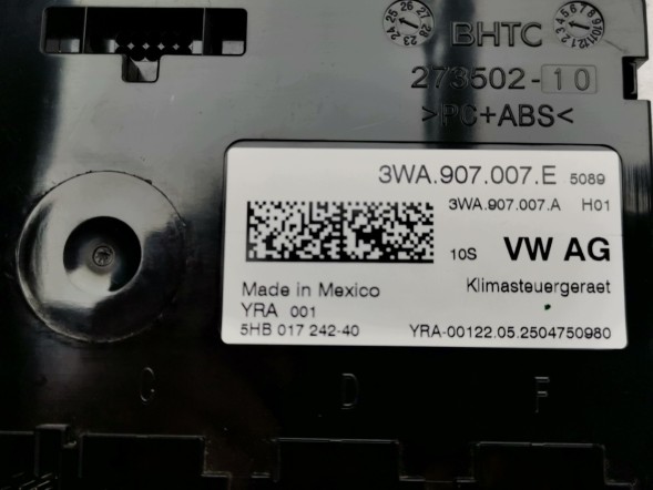 Volkswagen OE 3WA907007E, DWP3WA907007EOE Панель керування кліматом Cupra Formentor 3WA907007E Нова оригінальна