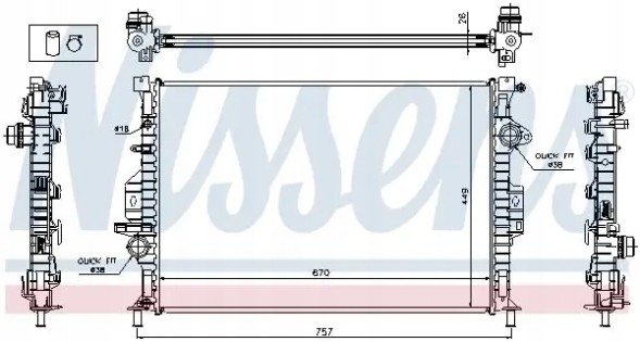 Nissens 65615A Охолоджувач води 65615а nissens ford c-max focus