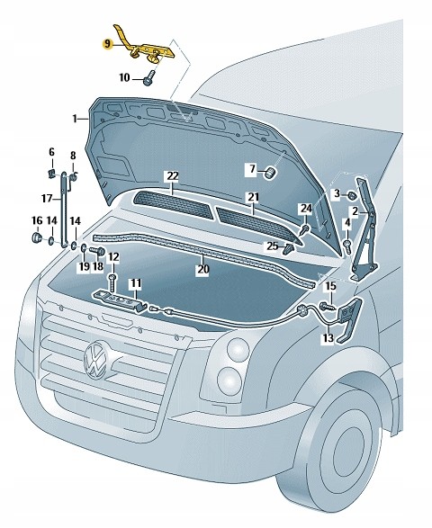 Volkswagen OE 2E0823507 ЗАМОК КАПОТА VW Crafter 2E Дилерський центр