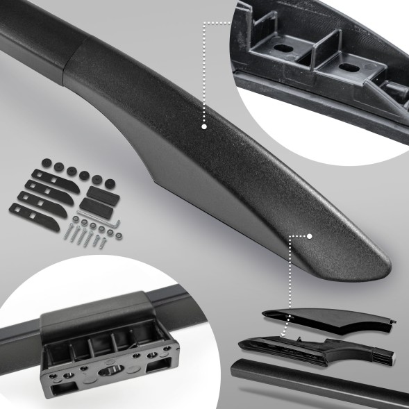 CHROMEMASTER OM-RR-D0037B-008 Багажник на дах (рейлінги) для VW MULTIVAN T6.1 2019-2022 SHORT | КОРОТКИЙ