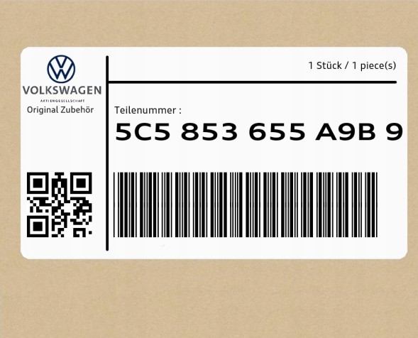 Volkswagen OE 5C5853655A9B9 ( INTRAD ) Капа чорна атласна 5C5853655A9B9 VW Beetle