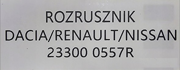 Renault OE 233000557R / pawelautoczesci ORG СТАРТЕР RENULT / DACIA / NISSAN - 233000557R
