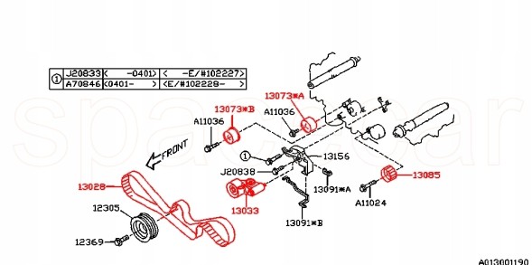NTN 13073AA002 ГРМ КОМПЛЕКТ ГРМ ДВИГУНА 1.6 1.8 2.0 2.5 SOHC SUBARU