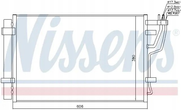 Nissens 940006 Конденсатор радіатора кондиціонування повітря з осушувачем