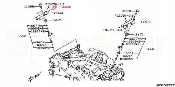 Subaru OE 16628AA030 Датчик тиску інжекторної планки вприскування subaru brz forester вечірка xv