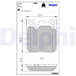 LP3249 DELPHI Комплект гальмівних колодок з 4 шт дисків