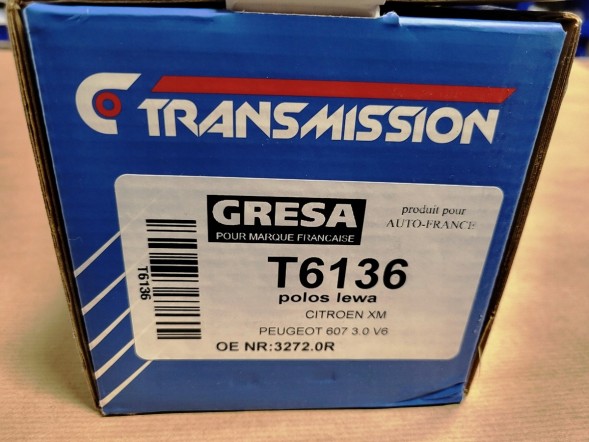 GRESA 3272.0R 32720R 3272 0R 9806107980 T6136 НОВИЙ ПРИВОДНИЙ ВАЛ ЛІВИЙ PEUGEOT 607 3.0 V6 24V T6136 32720R 9806107980