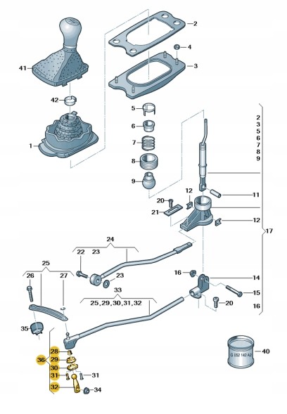 Audi OE ОРИГІНАЛЬНИЙ AUDI OE РЕМКОМПЛЕКТ ДЛЯ ВАЖЕЛЯ КОРОБКИ ПЕРЕДАЧ 8W0798151