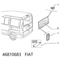 Fiat OE Задня Скляна Кришка Багажника Fiat Doblo З Підігрівом OE 46810683 Оригінал