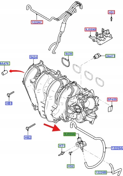 Ford OE ДАТЧИК ВАКУУМНОГО КЛАПАНА 2.0Л 2.3Л DURATEC FIESTA 1357314 _ 1S7G-9J559-BB