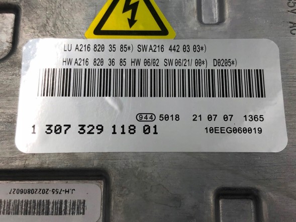 ВОЛЛЕР A2168203585 1307329118 Модуль xenon для mercedes benz s-class седан w221 a2168203585 1307329118