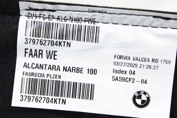 BMW OE 5A59CF2 52105A59CF2 ОББИВКА СИДІННЯ СПОРТИВНОГО КРІСЛА M BMW F70 F74 U06 U11 X1 U10 X2