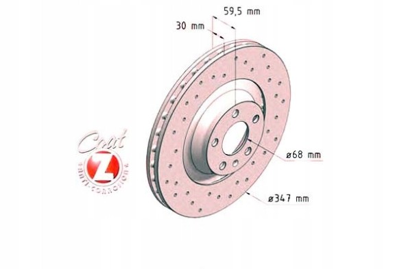 Zimmermann 100.3319.52 Гальмівні диски audi a6 c6 передні 347мм 2 штуки zimmermann 100.3319.52