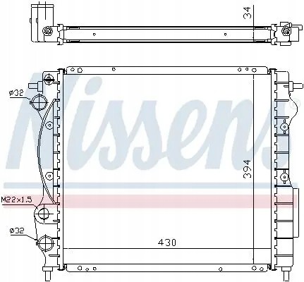 Nissens 63968A Охолоджувач води 63968a nissens renault clio