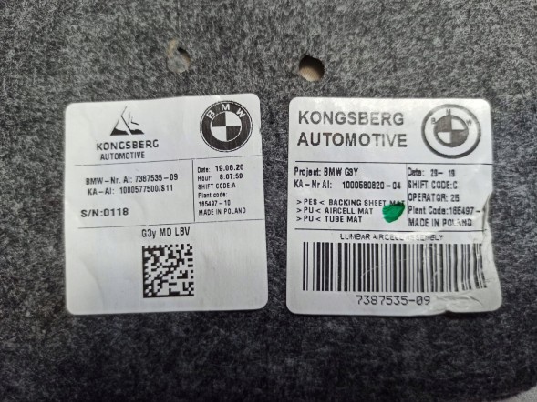 BMW OE Система накачування сидінь BMW G30 G31 G32 7387535