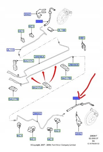 Ford OE 3M51-2282-FC ЗАДНІЙ ГАЛЬМІВНИЙ ШЛАНГ FORD FOCUS Mk2 HB