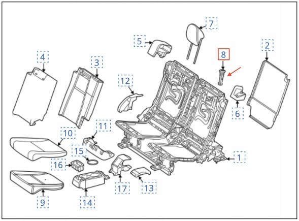 Mercedes-Benz OE MTR100443, A1679706200, A16797062009051 НОВА ОРИГІНАЛЬНА НАПРАВЛЯЮЧА ЗАГОЛОВНИКА MERCEDES GLE GLS W167 A1679706200