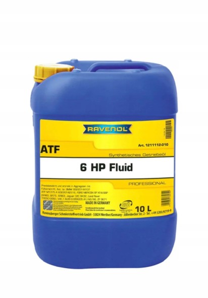 Ravenol 1211112-010 Ravenol atf 6hp флюїд 10л масло ravenol atf 6hp 10л / vag g 055 005 / bmw