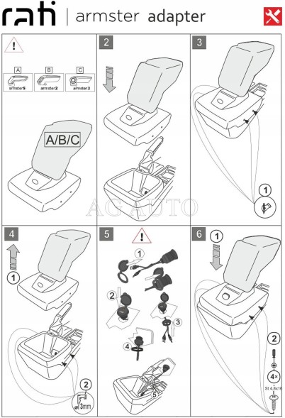 Rati 63.V01683 Підлокітник Armster 3, Ford Focus IV, 2018-