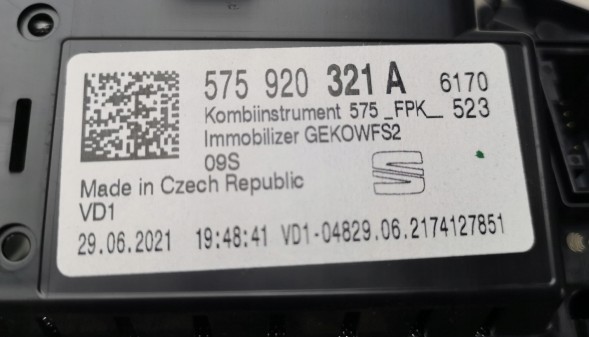 Volkswagen OE 575920321A, DWP538977OE Лічильник/приладова панель Seat Cupra Ateca 575920321A Новий оригінал