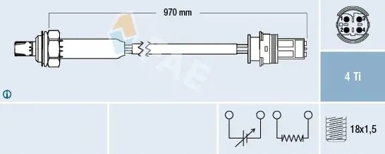 FAE 77190 Лямбда-зонд регулювальний 77190 fae bmw 3 5 7 z3