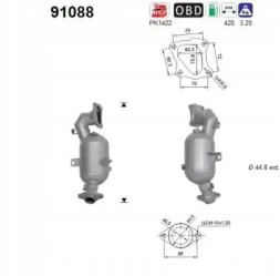AS 91088 Каталітичний нейтралізатор 91088 as