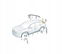 Skoda OE НАКЛАДКА СТІЙКИ C ПРАВА SKODA KODIAQ 2 СРІБНА МАТОВА 57H853216B 6DH