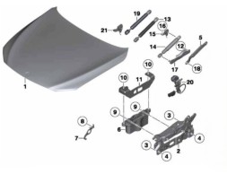 BMW OE Петля капота OE BMW 41617291702 для передньої кришки 7' F01/F02