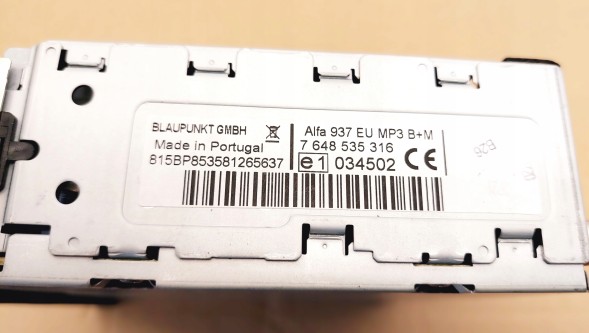 Blaupunkt ОРИГІНАЛЬНА LANCIA FIAT ALFA ROMEO/ BLAUPUNKT RADIO MP3 7648535316 0156087714