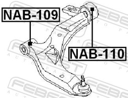 NAB 109 FEBEST САЙЛЕНТБЛОК ПЕРЕДНІЙ ПЕРЕДНЬОГО ВАЖЕЛЯ