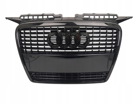 PA 8P4807651 T94 РЕШІТКА-ОБМАНКА GRILL AUDI A3 8P LIFT 2004-2008 років, ПОВНІСТЮ ЧОРНИЙ ГЛЯНЕЦЬ BLACK EDITION
