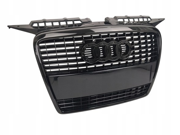 PA 8P4807651 T94 РЕШІТКА-ОБМАНКА GRILL AUDI A3 8P LIFT 2004-2008 років, ПОВНІСТЮ ЧОРНИЙ ГЛЯНЕЦЬ BLACK EDITION