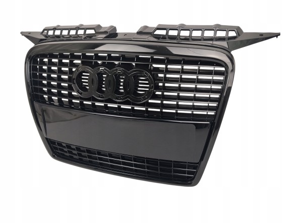 PA 8P4807651 T94 РЕШІТКА-ОБМАНКА GRILL AUDI A3 8P LIFT 2004-2008 років, ПОВНІСТЮ ЧОРНИЙ ГЛЯНЕЦЬ BLACK EDITION