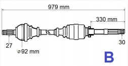 GRESA T6117 8200666595 8201236028 НОВИЙ ПРИВОДНИЙ ВАЛ ПРАВИЙ RENAULT ESPACE 4 2.0DCI T6117 8200666595