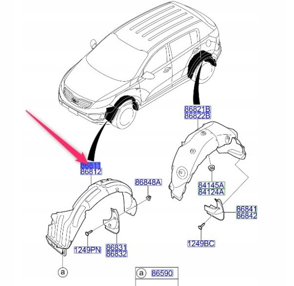 Kia OE 868113U500 обшивка, порожнина для коліс