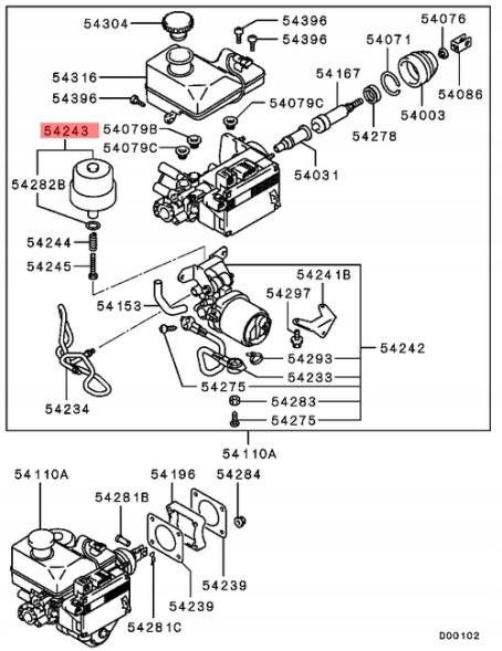 Mitsubishi OE GP|4630A012, MN102844 MITSUBISHI ORYGINAŁ MITSUBISHI PAJERO III IV АКУМУЛЯТОР НАСОСА ABS ОРИГІНАЛ