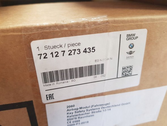 BMW OE BMW 6 F06 ГРАН КУПЕ ЗАВІСА AIRBAG НОВА ОРИГІНАЛЬНА 72127273435
